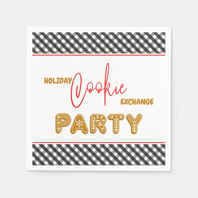 Serviette En Papier Fête d'échange de cookies de vacances Noël (Devant)