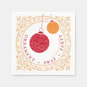 Serviette En Papier Fête d'échange d'ornement de Noël