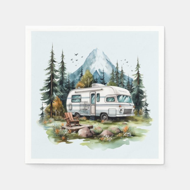 Serviette En Papier Fête des amoureux du camping cool (Devant)