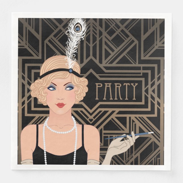 Serviette En Papier Fête des Années folles (Devant)