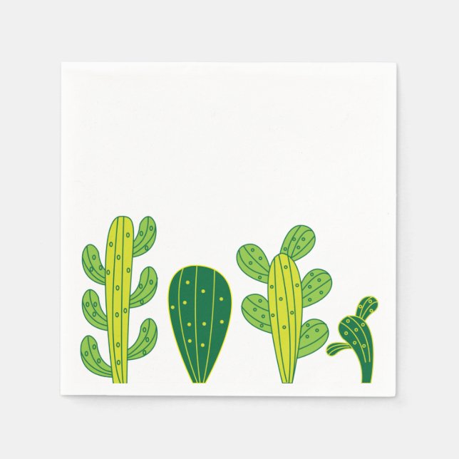 Serviette En Papier Fête des Cactus Succulentes Cactées (Devant)