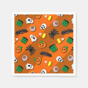 Serviette En Papier Fête des Candies Éffrayantes d'Halloween