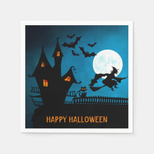 Serviette En Papier Fête des chauves-souris noires d'Halloween