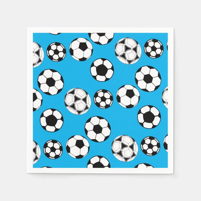 Serviette En Papier Fête des garçons de football | ÂGE PERSONNALISÉ (Devant)