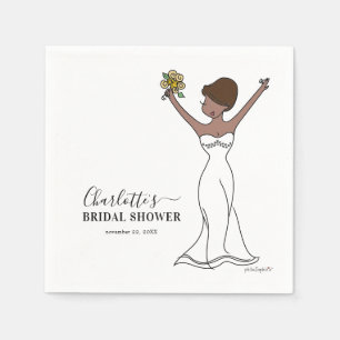 Serviette En Papier Fête des mariées Avatar personnalisable   Cheveux 