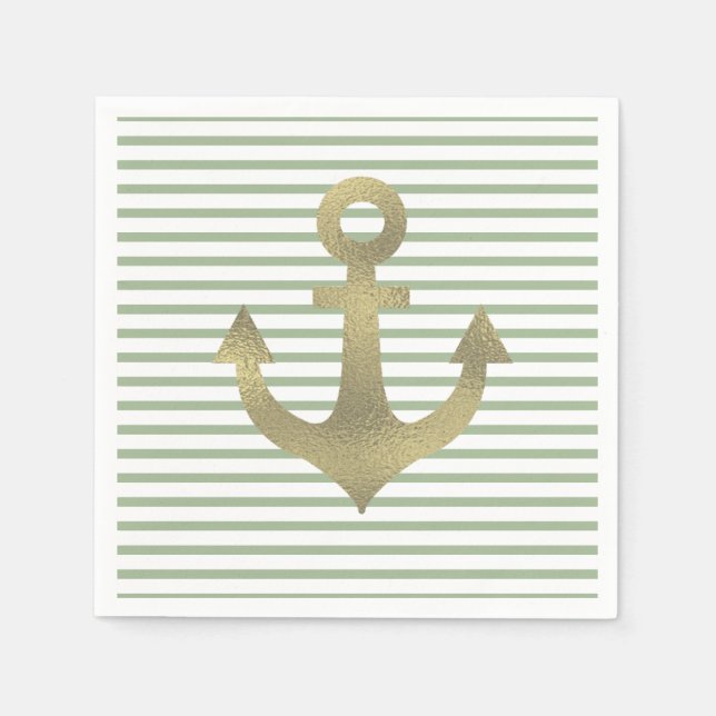 Serviette En Papier Fête des mariées Bachelorette Party Ancre nautique (Devant)