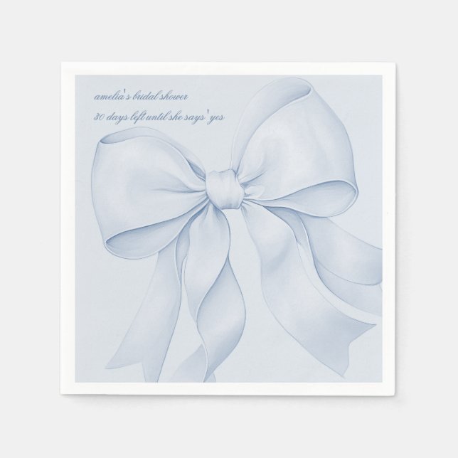 Serviette En Papier Fête des mariées bleu roux élégant (Devant)
