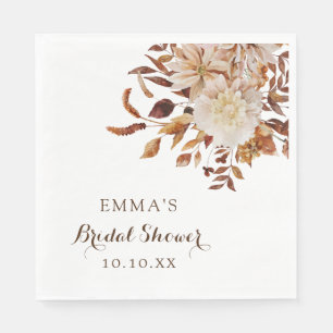 Serviette En Papier Fête des mariées botanique de l'aquarelle d'automn