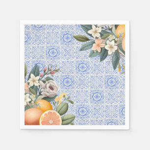 Serviette En Papier Fête des mariées Carrelage Méditerranéen