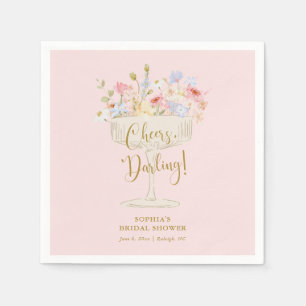 Serviette En Papier Fête des mariées Champagne rose