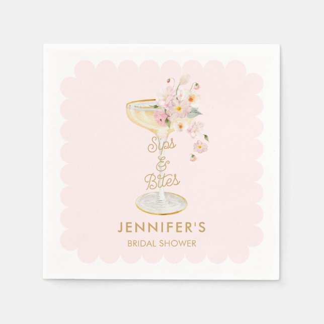 Serviette En Papier Fête des mariées Champagne Sièges et bouchées (Devant)