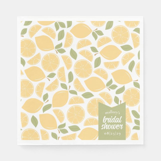 Serviette En Papier Fête des mariées citrons personnalisée (Devant)