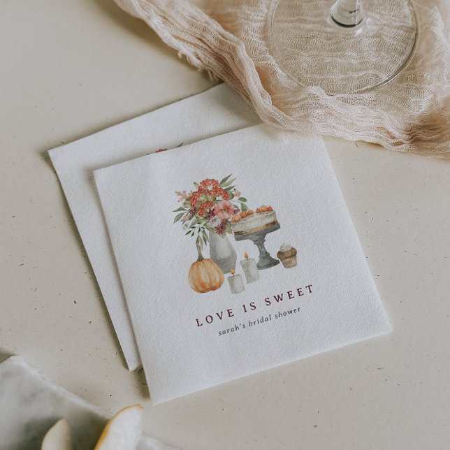 Serviette En Papier Fête des mariées Citrouille d'automne cosy "L'amou (Créateur téléchargé)