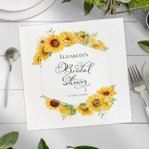 Serviette En Papier Fête des mariées d'automne Sunflower Floral Arch