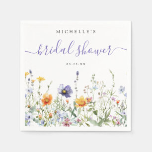 Serviette En Papier Fête des mariées de champ fleur sauvage