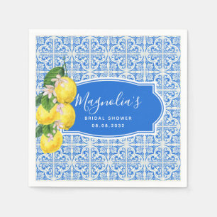 Serviette En Papier Fête des mariées de citron méditerranéen