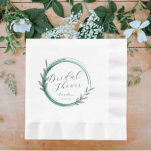 Serviette En Papier Fête des mariées de couronne simple Emerald Green