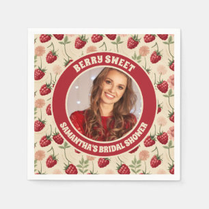 Serviette En Papier Fête des mariées de framboise Retro