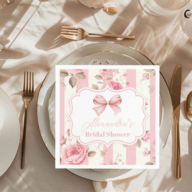 Serviette En Papier Fête des mariées de la corbeille rose (Créateur téléchargé)