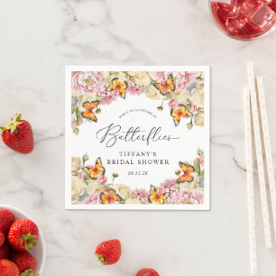 Serviette En Papier Fête des mariées de la vie des papillons