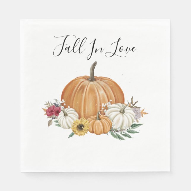 Serviette En Papier Fête des mariées de l'automne citrouille (Devant)