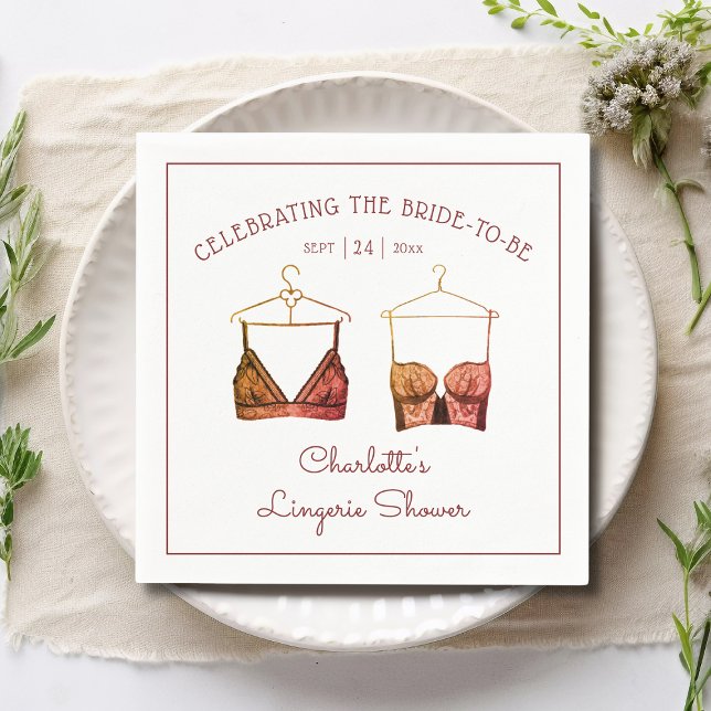 Serviette En Papier Fête des mariées de lingerie en dentelle noire (Créateur téléchargé)