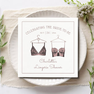 Serviette En Papier Fête des mariées de lingerie en dentelle noire