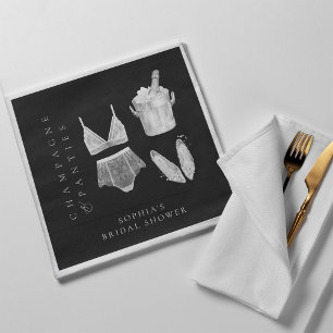 Serviette En Papier Fête des mariées de lingerie moderne noire