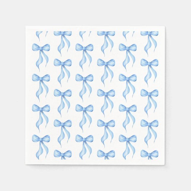 Serviette En Papier Fête des mariées de Motif bleu blanc (Devant)