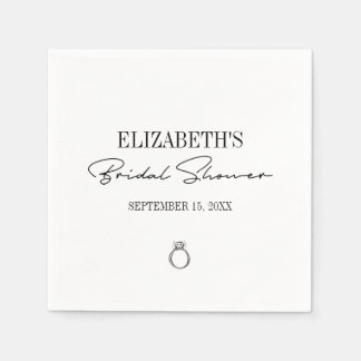 Serviette En Papier Fête des mariées de script moderne