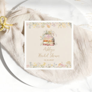 Serviette En Papier Fête des mariées de thème du livre fleur sauvage