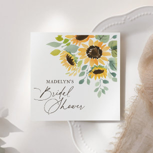 Serviette En Papier Fête des mariées de tournesol aquarelle