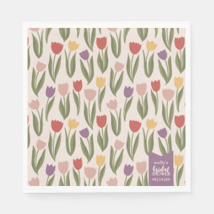Serviette En Papier Fête des mariées de tulipes personnalisée