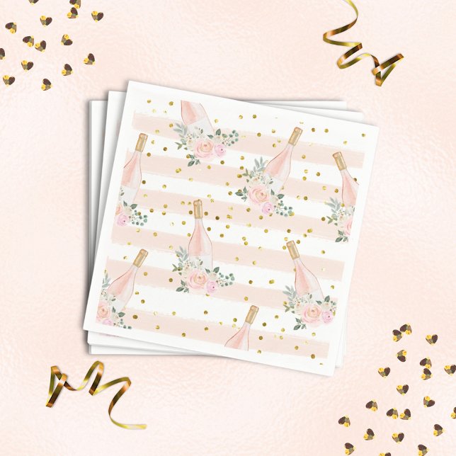 Serviette En Papier Fête des mariées de vin rosé (Créateur téléchargé)