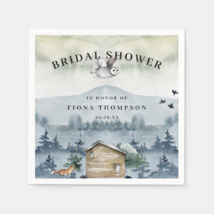 Serviette En Papier Fête des mariées des animaux de la forêt d'aquarel