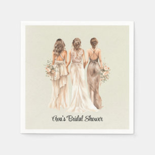 Serviette En Papier Fête des mariées des femmes d'honneur Sage Green