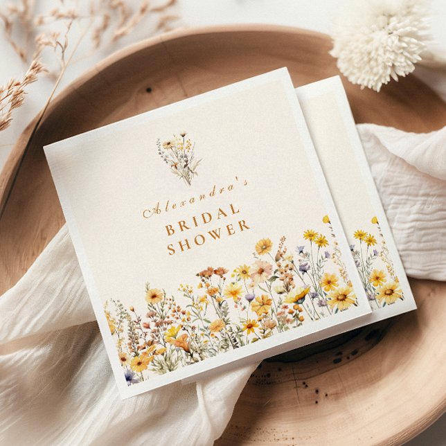 Serviette En Papier Fête des mariées des Fleurs sauvages et marguerite (Créateur téléchargé)