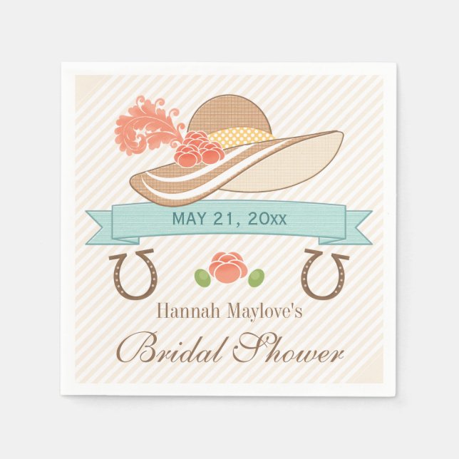 Serviette En Papier Fête des mariées du Kentucky Derby (Devant)