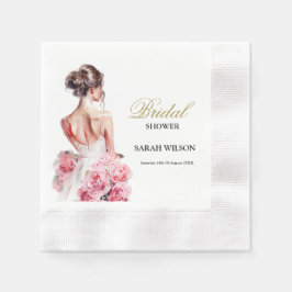 Serviette En Papier Fête des mariées du Mariage d'aquarelle budgétaire