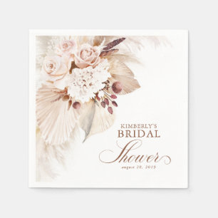 Serviette En Papier Fête des mariées en laiton Pastel Floral Pampas