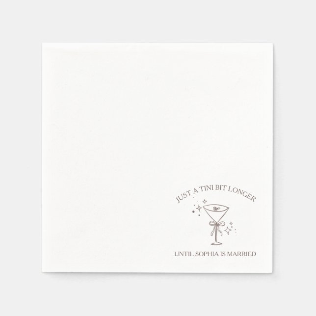 Serviette En Papier Fête des mariées Espresso Martini "Tini Bit Longer (Devant)