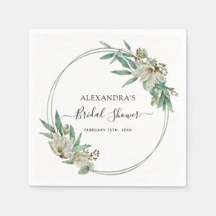 Serviette En Papier Fête des mariées Eucalyptus Magnolia Verdure