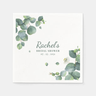 Serviette En Papier Fête des mariées Eucalyptus Vert papier personnali