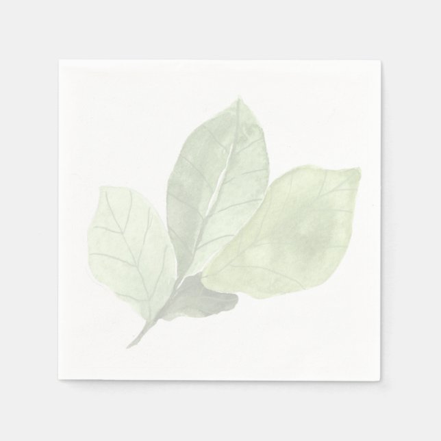 Serviette En Papier Fête des mariées | feuille verte (Devant)
