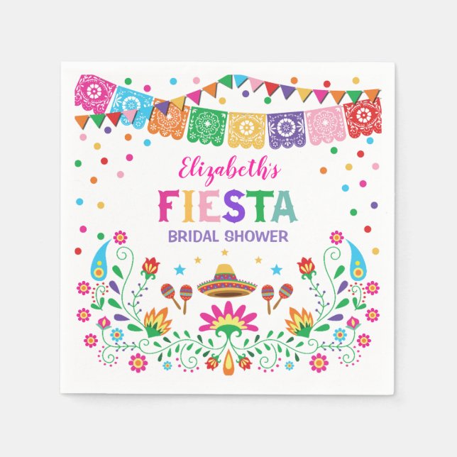 Serviette En Papier Fête des mariées Fiesta mexicaine Nacho Moyenne (Devant)