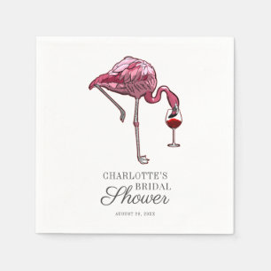 Serviette En Papier Fête des mariées Flamant rose