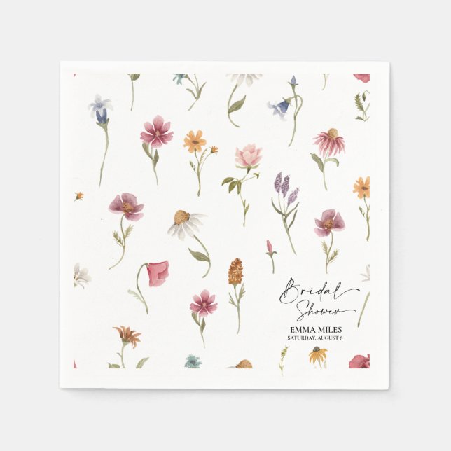 Serviette En Papier Fête des mariées fleur sauvage (Devant)