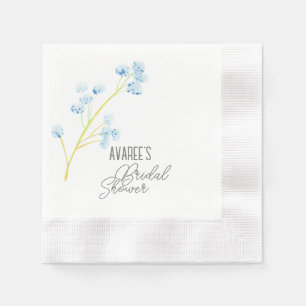 Serviette En Papier Fête des mariées Fleur sauvage bleu délicate