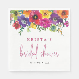 Serviette En Papier Fête des mariées Fleurs colorées Fiesta
