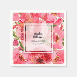 Serviette En Papier Fête des mariées florale aquarelle